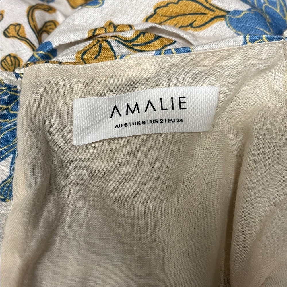 NWOT AMALIE THE LABEL SHOWPO EMERITA PUFF SLEEVE RUCHED DRESS VALENCIA FLORAL s2 - Picture 5 of 7